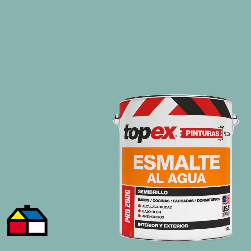 TOPEX - Esmalte al agua semibrillo lavable  verde 1 Gl