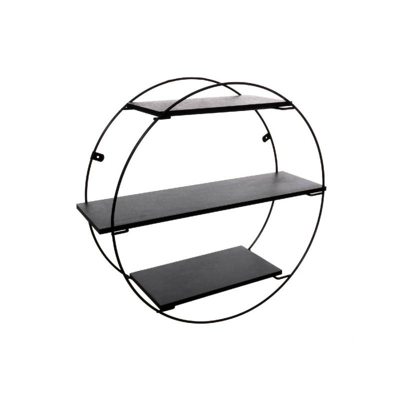 METALTRU - Repisas Moderna Circular 46x46x16cm negro
