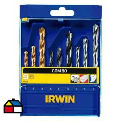 IRWIN - Juego de brocas madera, concetro, metal 9 unidades