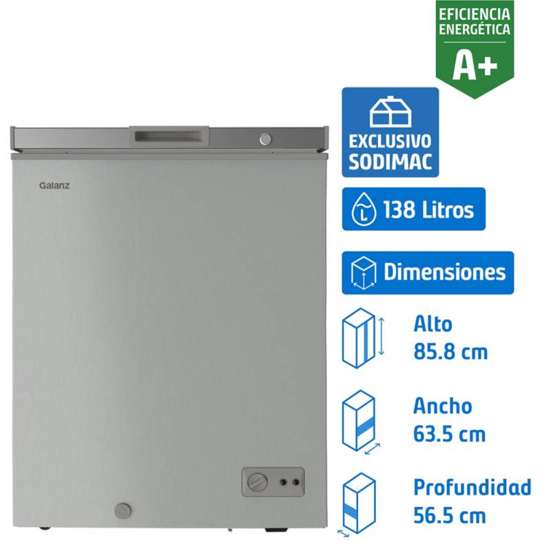 GALANZ - Freezer horizontal 138 litros inox