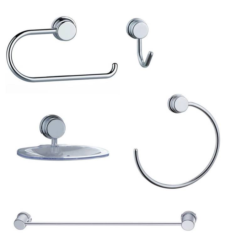 KLIPEN - Set accesorios baño 5 piezas,ABS cromado