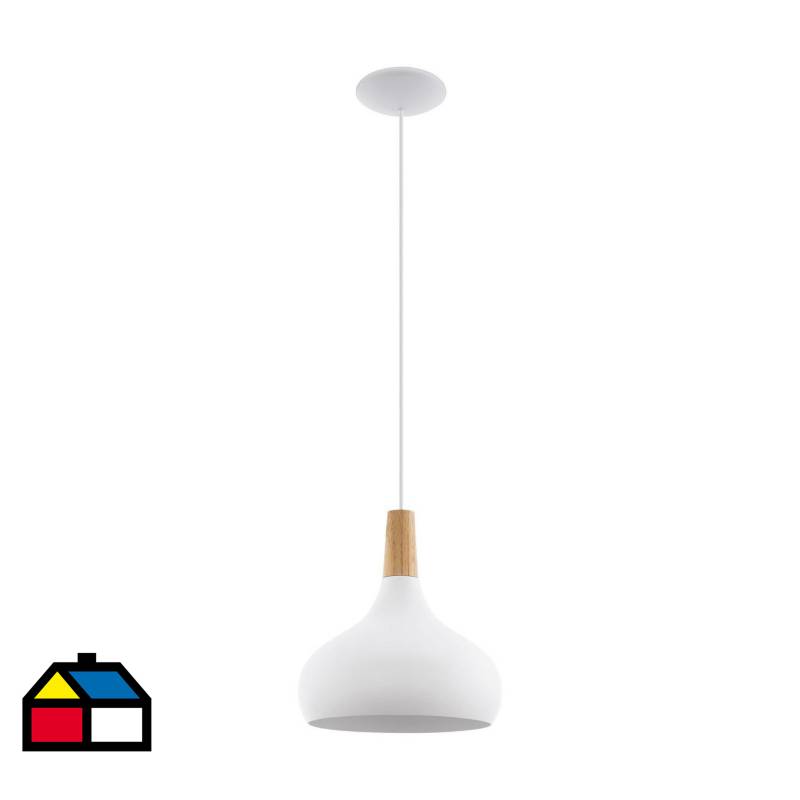 EGLO - Lámpara de colgar acero blanco 1 luz 60 W E27
