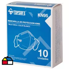 TOPSAFE - Caja de 10 Mascarillas blancas KN95