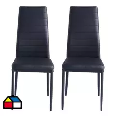 JACOBSEN - Set de 2 sillas PVC negra