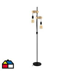 EGLO - Lámpara de pie 167 cm madera café 2 luces 10W E27.