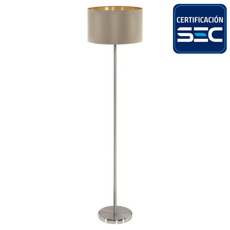EGLO - Lámpara de pie 151cm acero dorado 1 luz 60W E27