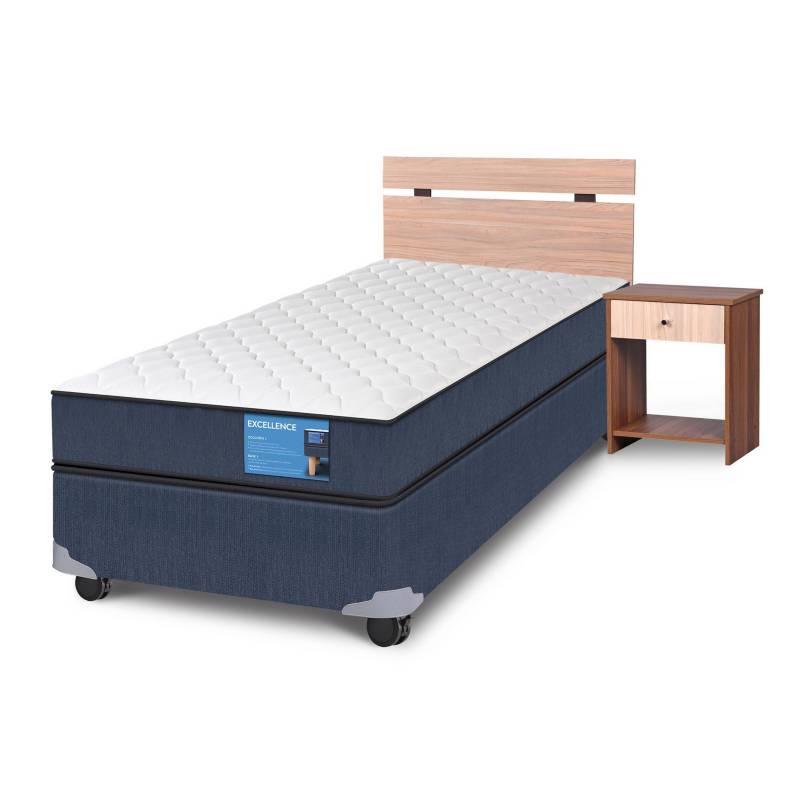 CIC - Box spring Excellence 1 plaza  + Muebles.