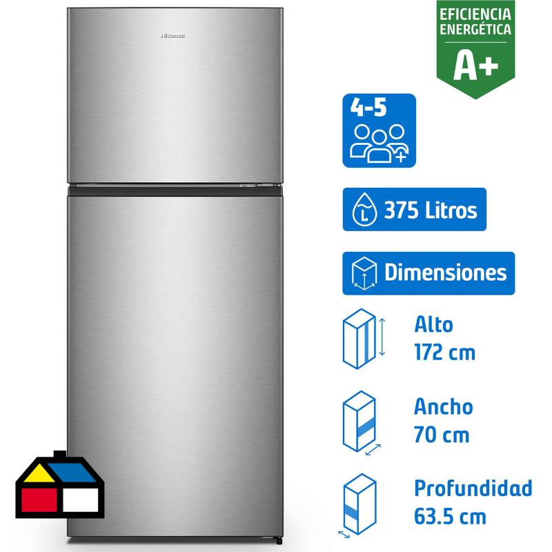 HISENSE - Refrigerador no frost top mount 375 litros