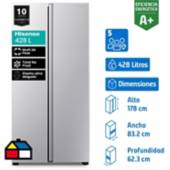 HISENSE - Refrigerador side by side 428 litros