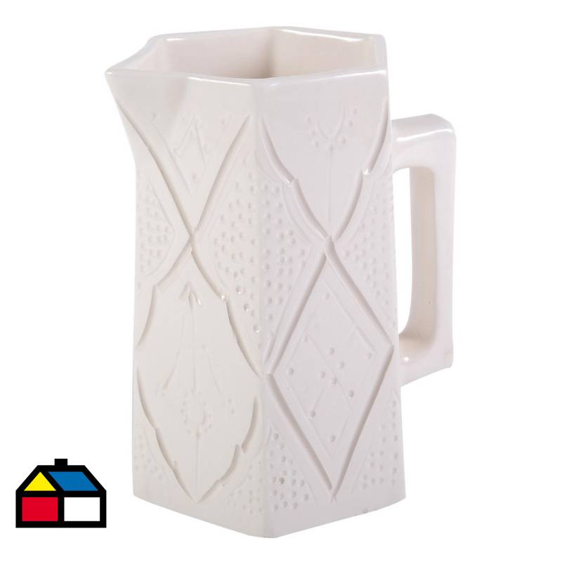 KELIM CASA GITANA - Jarro de agua cerámica marroquí blanco
