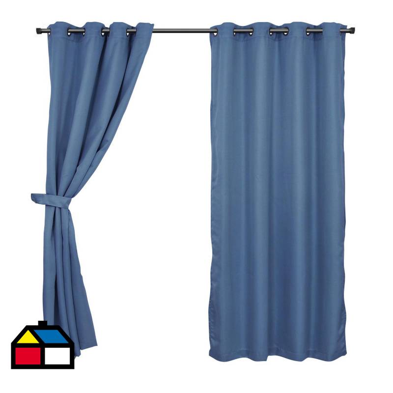 MASHINI - Set cortina tela argolla 140x220 cm raye azul