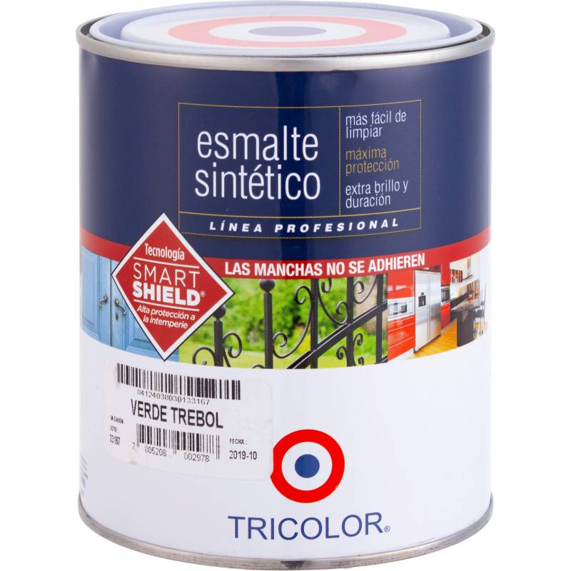 TRICOLOR - Esmalte sintético brillante 1/4 gl verde trébol