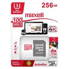 MAXELL - Tarjeta Memoria MicroSD 256 GB 4KUH3 con Adaptador