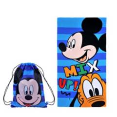 DISNEY - Toalla playa con bolso 70x140 +33x42 cm Mickey Mix-Up