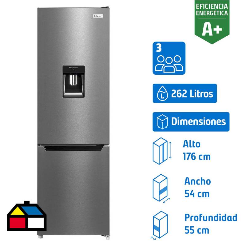 LIBERO - Refrigerador Bottom Freezer Frío Directo 262 Litros Gris LRB-270SDIW