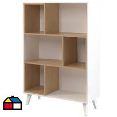 HC JUST HOME COLLECTION - Estante 90x35x130 cm blanco-madera