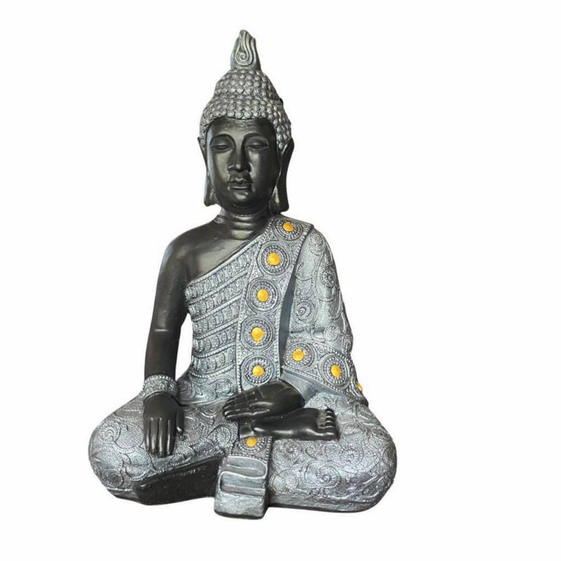 SAT NAM INSPIRES - Buda meditación plata 50x33x22 cm