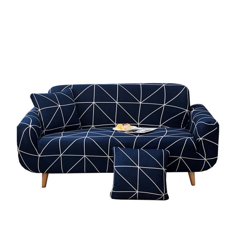 IMPORTADORA USA - Funda sillón diseño geo 3 cuerpos azul