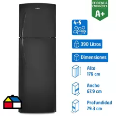MABE - Refrigerador Top Freezer No Frost 390 Litros Grafito RMP400FHUG1
