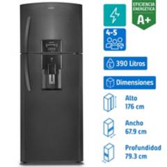 MABE - Refrigerador Top Freezer No Frost 390 Litros Black steel RMP410FZUC