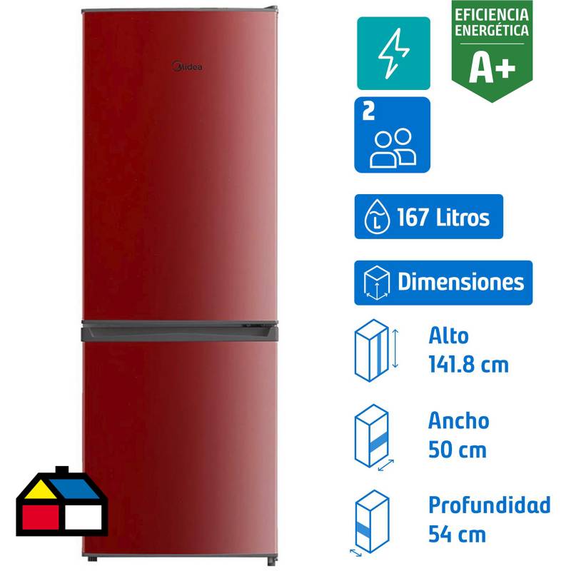 MIDEA - Refrigerador frio directo bottom 167 litros.