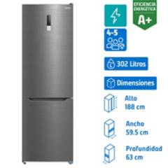 MIDEA - Refrigerador no frost bottom 302 litros
