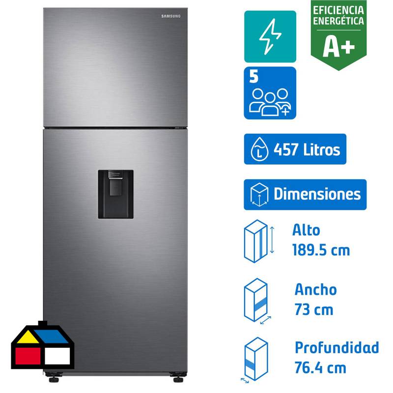 SAMSUNG - Refrigerador Top Freezer No Frost 457 Litros Inox RT48A6640S9/ZS