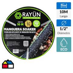 RAYUN - Manguera goteo soaker 1/2 10m