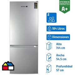 SINDELEN - Refrigerador Bottom Freezer Frío Directo 184 Litros Silver RD-2225SI