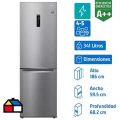 LG - Refrigerador nofrost bottom 341 litros