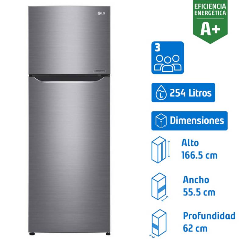 LG - Refrigerador nofrost top mount 254 litros