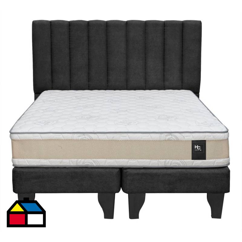 JUST HOME COLLECTION - Combo cama 2 plazas negro