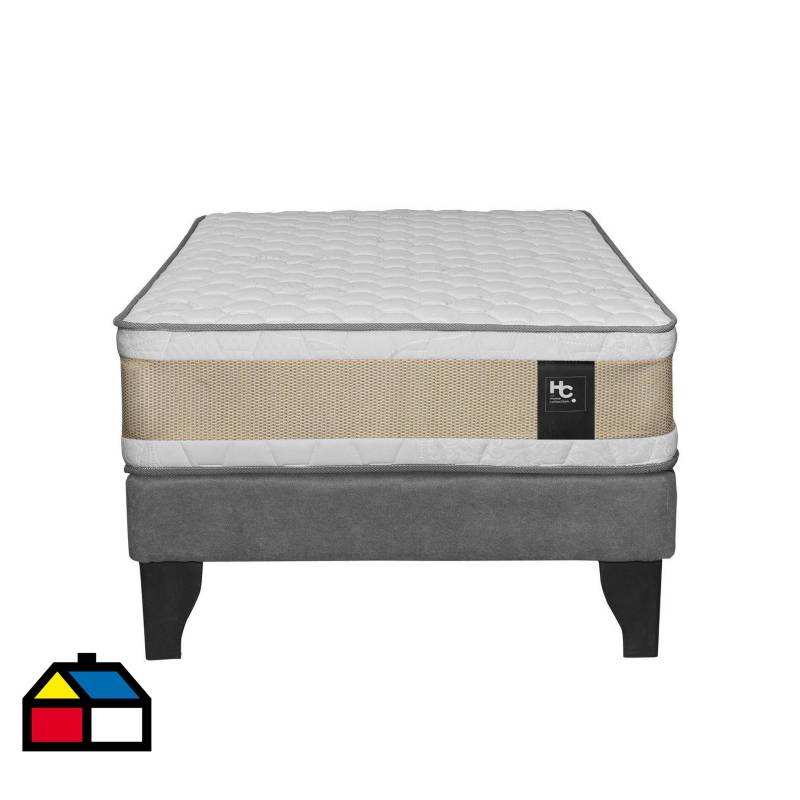 JUST HOME COLLECTION - Cama 1,5 plazas gris