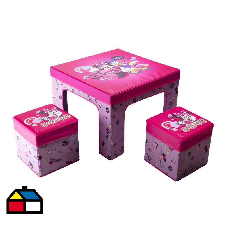 DISNEY - Set mesa y pisos plegable niña rosado
