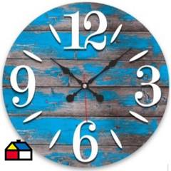ZAGORA - Reloj rústico color turquesa 35 cm