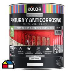 KOLOR - Pintura y anticorrosivo base agua brillante negro 1/4GL