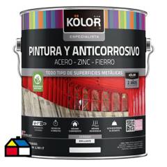 KOLOR - Pintura y anticorrosivo base agua brillante negro 1 galón