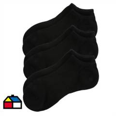 REDLINE - Tripack calcetín corto negro