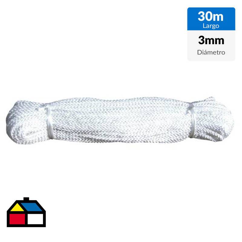 FIXSER - Cuerda de polipropileno torcido 3 mm x 30 m