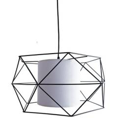 LAMPARAS MANQUEHUE - Lámpara de colgar Hexagonal 1 luz negra