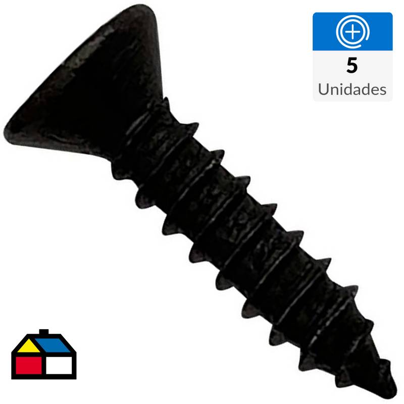 MAMUT - Roscalata cabeza plana phillips #10 x 2" zincado negro 5 unid