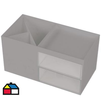 Organizador de escritorio mediano abs 18x9x9 cm color blanco