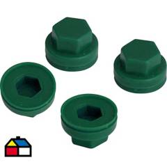 MAMUT - Gorro para tornillo hexagonal de  hdpe 3/8 verde 4 unid