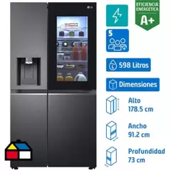 LG - Refrigerador Side by Side No Frost 598 Litros Negro Matte Steel LS66SXTC