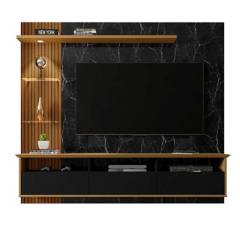 HOGA - Panel rack tv 60 trend negro 161x180x33 cm