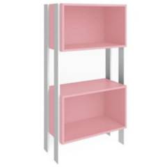 undefined - Repisa estante kirk rosado blanco 114x60x30 cm
