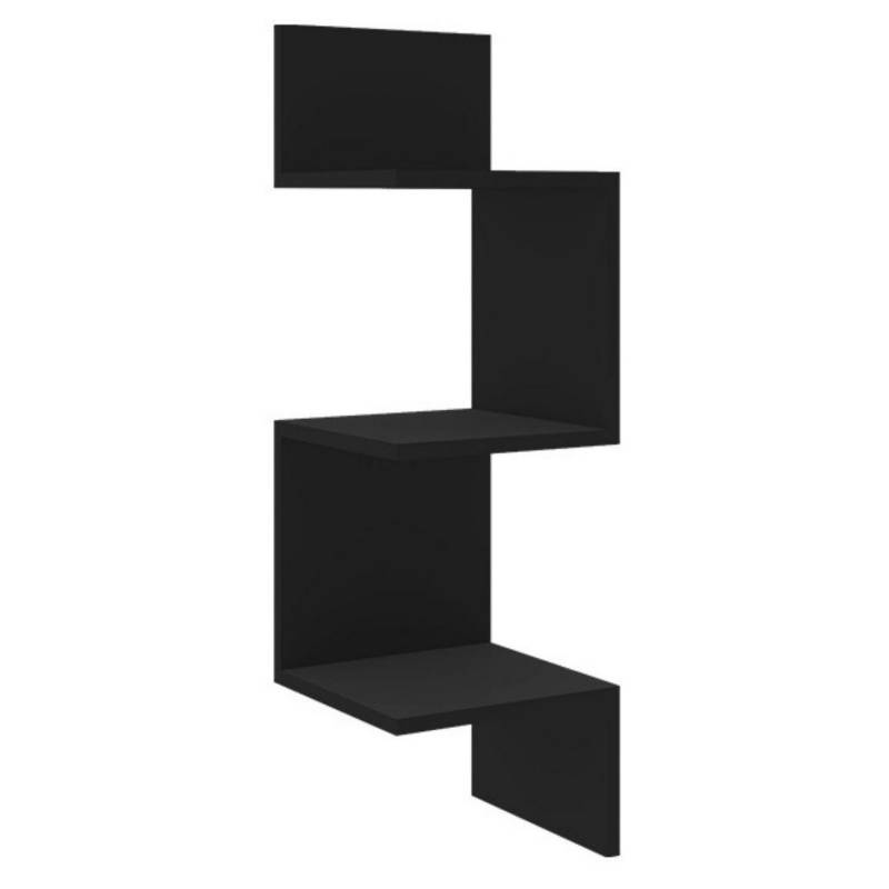 HOGA - Repisa esquinera negro 82x25x25 cm