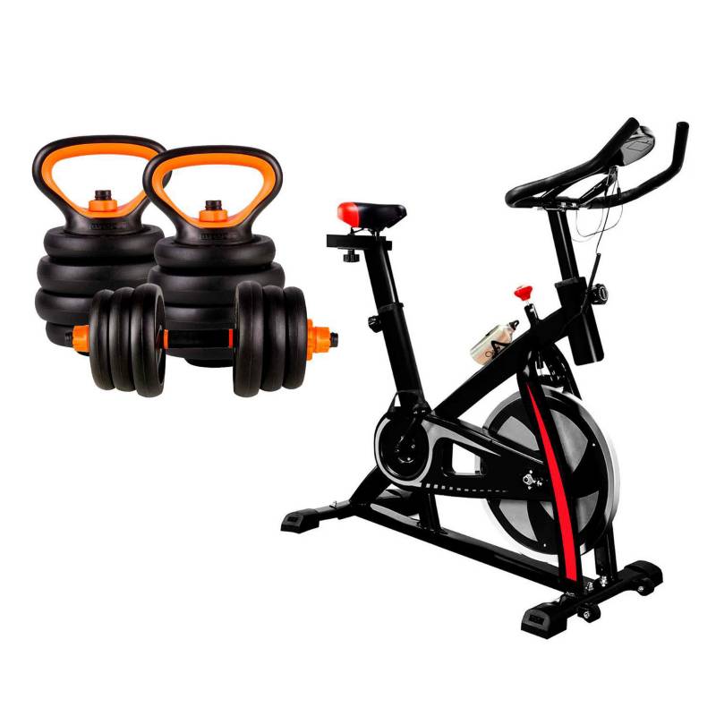  - Pack Spinning Fitness + Set Pesas 20 Kg Kettlebel