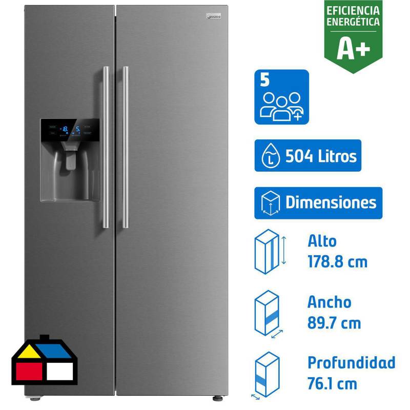 MIDEA - Refrigerador side by side 504 litros