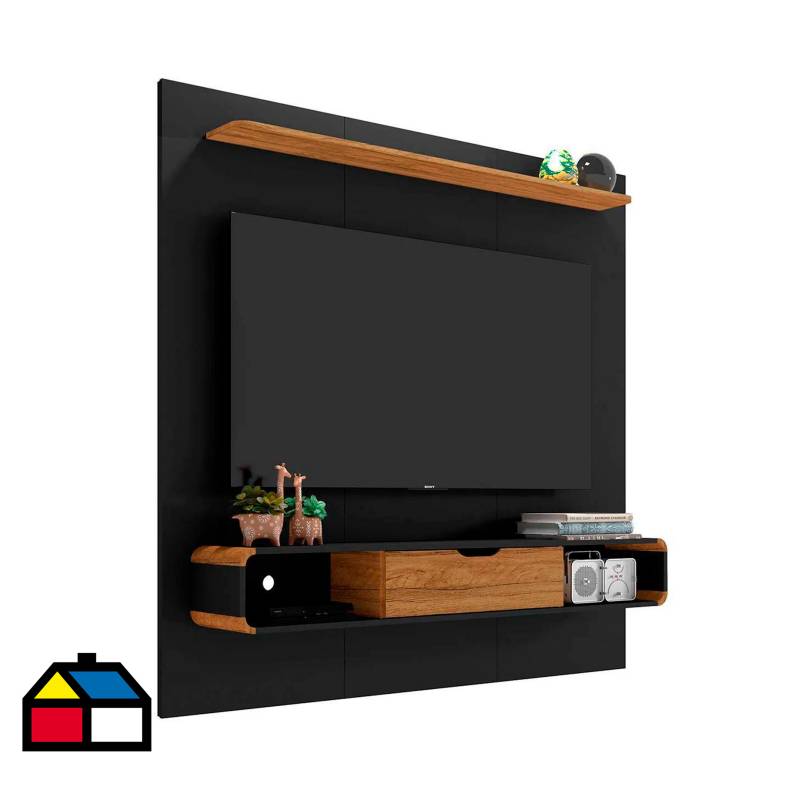 HOGA - Panel rack tv 65" lisboa negro 158x161x30 cm
